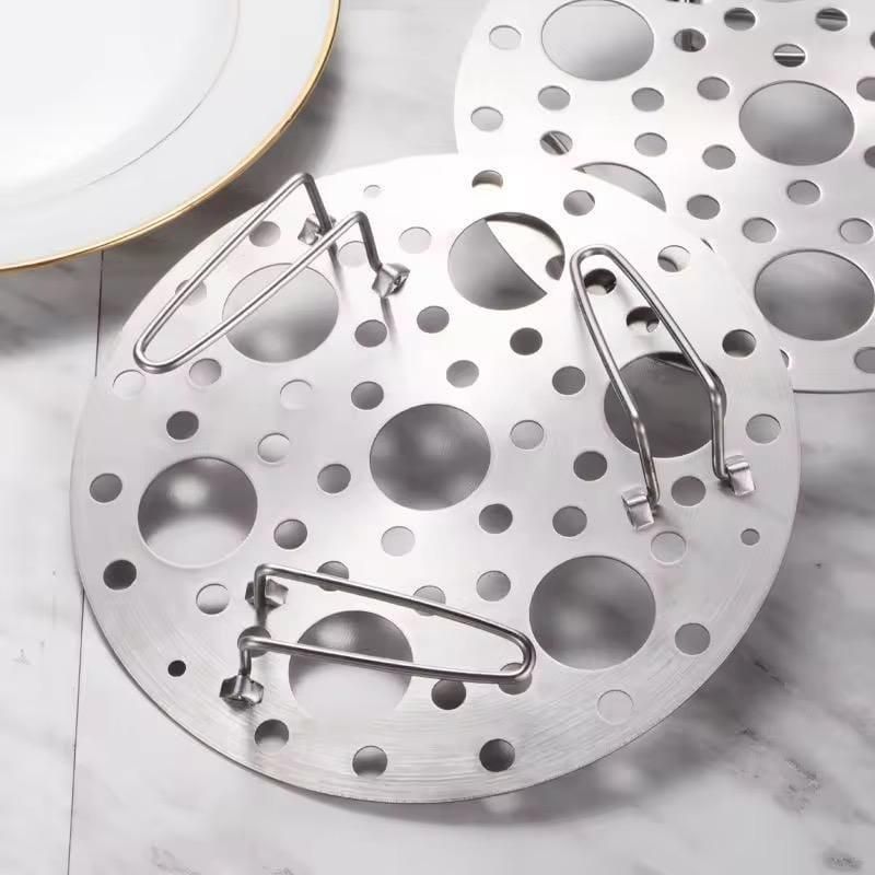 Stainless Steel Round Egg Steamer Rack  7 Holes Stand