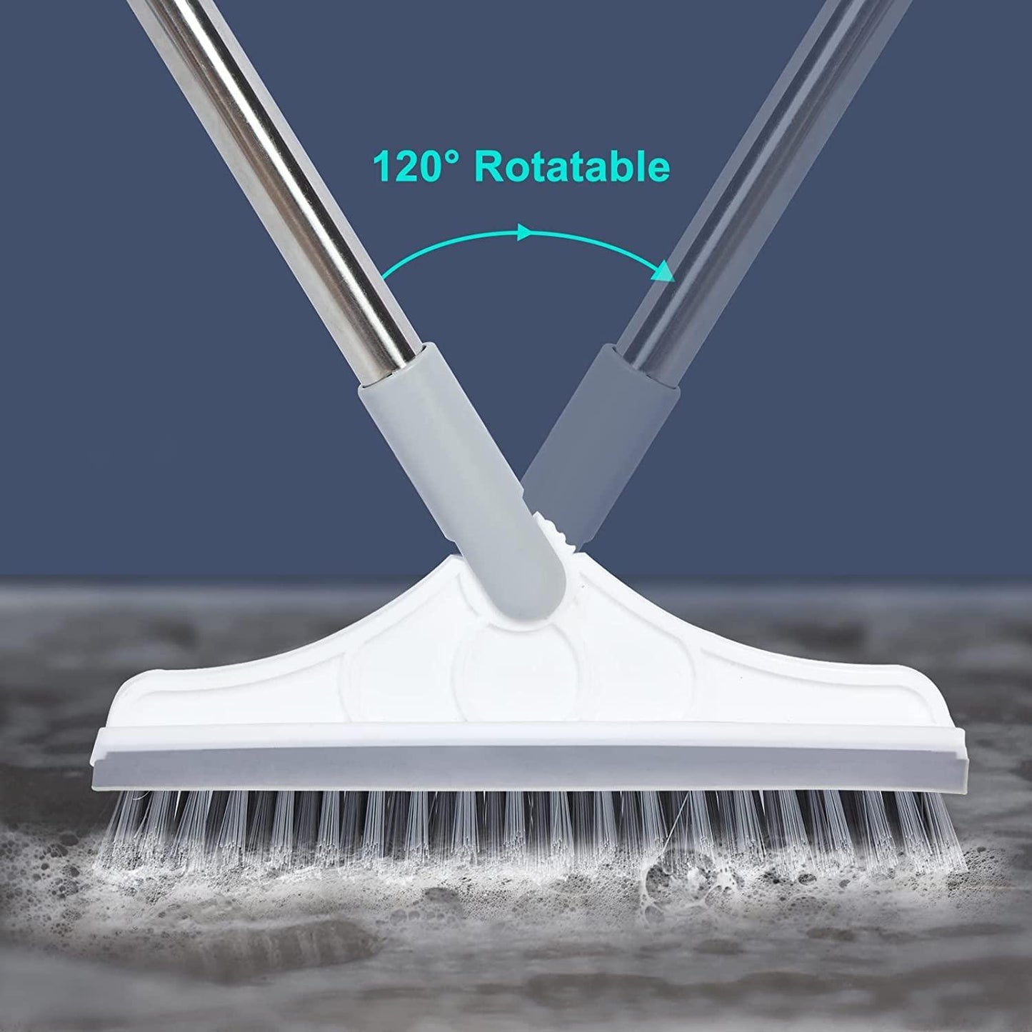 Bathroom Tiles Cleaner Brush with Long Handle 120° Rotatable