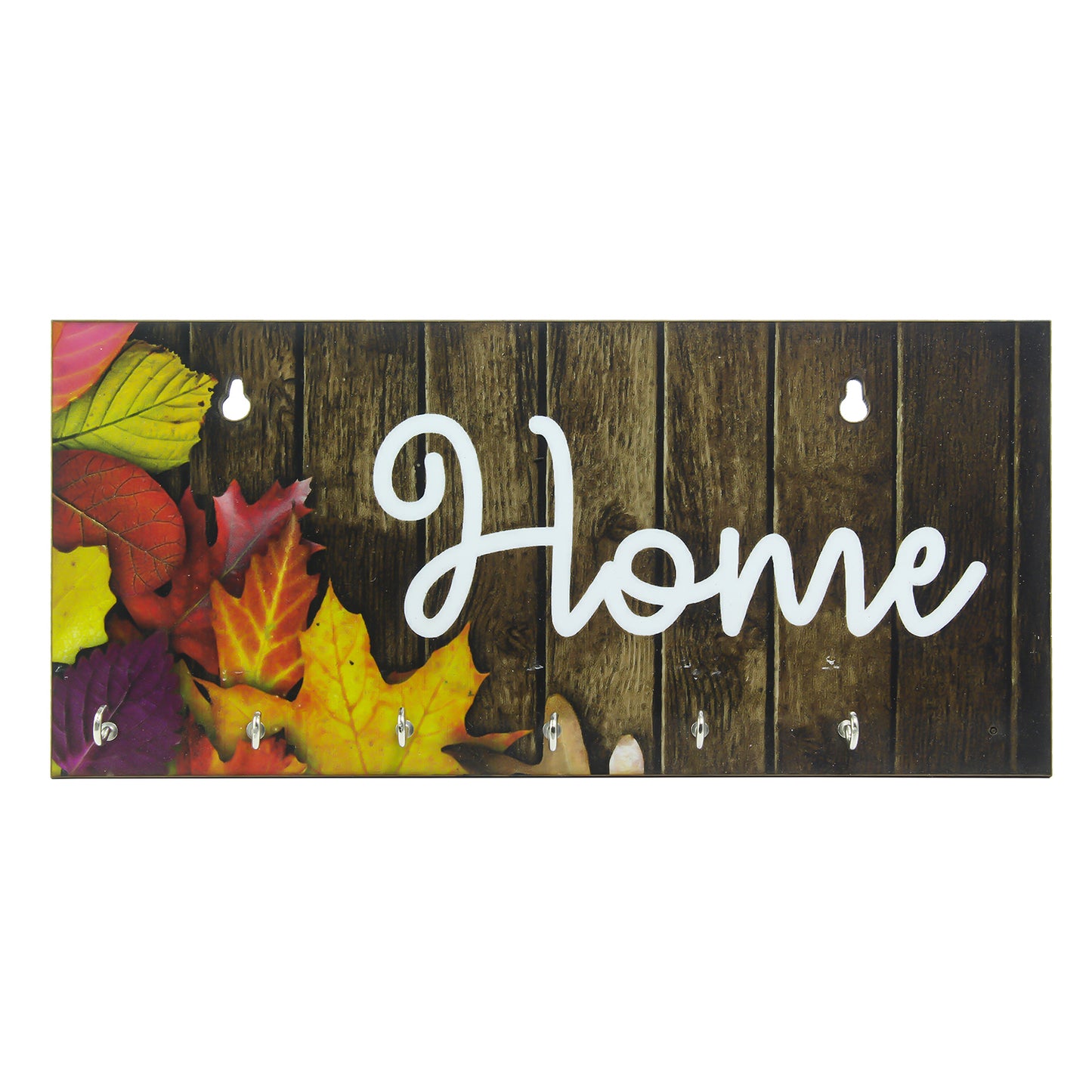 eCraftIndia Home Theme Wooden Key Holder with 6 Hooks