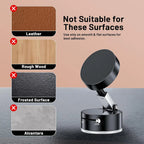 Premium Vacuum Suction Magnetic Phone Holder (Black)