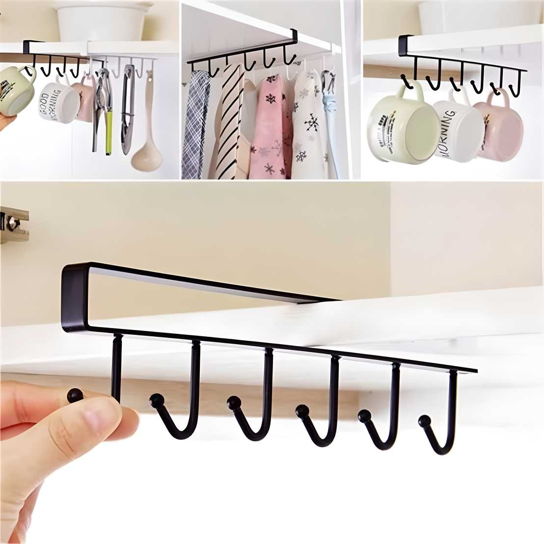 Mug Cups Wine Glasses Storage Hooks for Kitchen