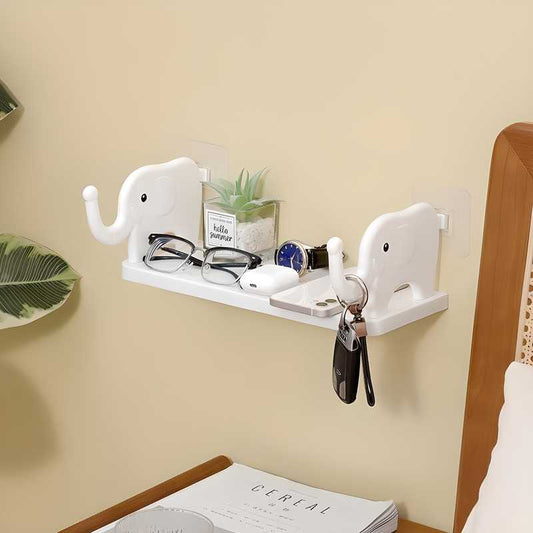 Elephant Shape Self  Floating Wall Shelf  (Pack of 2)